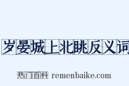 岁晏城上北眺反义词是什么意思的图片